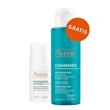 Avene Cleanance ComedoMed, концентрат для усунення недоліків 30 мл + гель для чищення обличчя та тіла 100 мл безкоштовно: ціни та характеристики