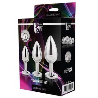 Dream Toys Gleaming Love Silver Plug Set анальная пробка, 3 штуки