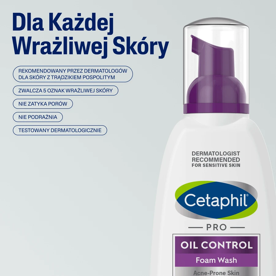 Cetaphil Pro Oil Control, spumă de curățare facială, piele predispusă la acnee, 236 ml + cremă hidratantă facială cu acid hyaluronic, cremă de noapte, 48 ml gratuit: цены и характеристики