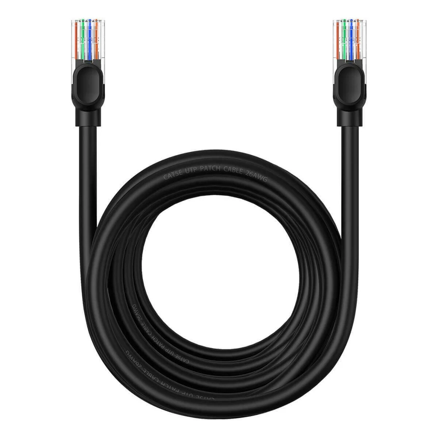 Кабель Ethernet Baseus High Speed Cat 5 RJ-45 1000Mbps 8m круглый - черный: цены и характеристики