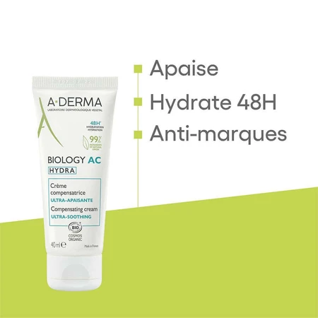 A-Derma Biology AC Компенсуючий зволожуючий крем Hydra 40мл: ціни та характеристики