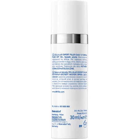 Nivea Cellular Expert Filler Daily UV Serum Fluid, сироватка для корекції ознак старіння шкіри, SPF 50+, 30 мл: ціни та характеристики