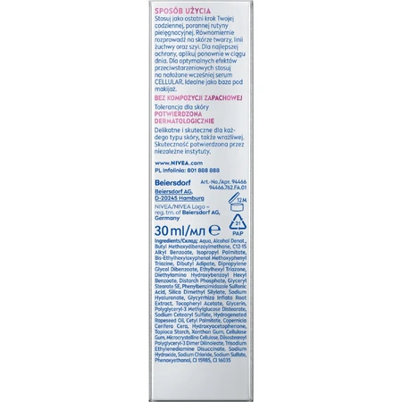 Nivea Cellular Expert Filler Daily UV Serum Fluid, сироватка для корекції ознак старіння шкіри, SPF 50+, 30 мл: ціни та характеристики