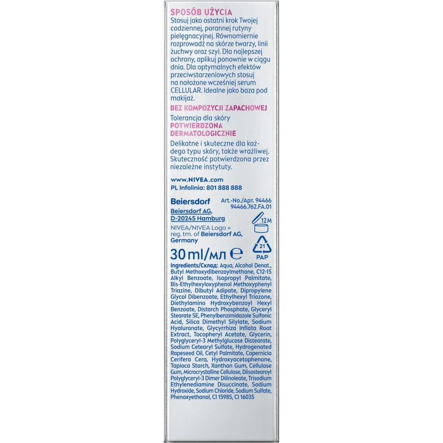 Nivea Cellular Expert Filler Daily UV Serum Fluid, сироватка для корекції ознак старіння шкіри, SPF 50+, 30 мл: ціни та характеристики