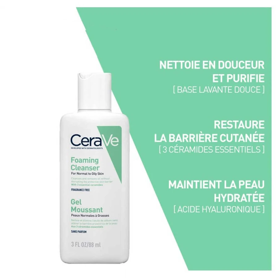 Очищающий гель для лица Cerave Foaming Gel для нормальной и жирной кожи 88 мл: цены и характеристики