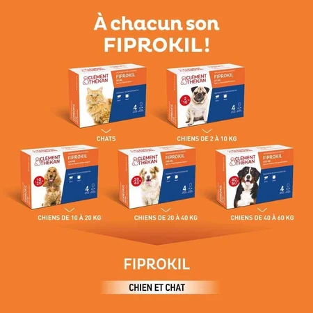 Clement-Thekan Fiprokil Anti-Puces Anti-Tiques Très Grands Chiens 40-60kg 4.02ml x 4 pipettes: цены и характеристики