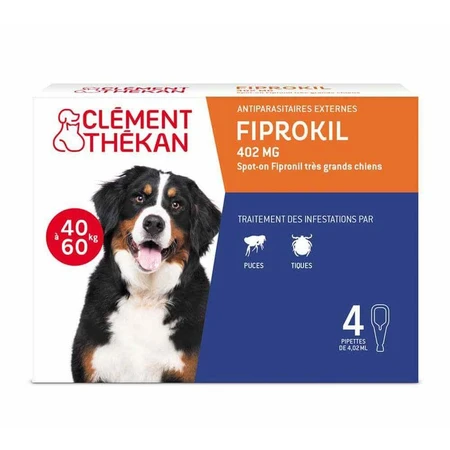 Clement-Thekan Fiprokil Anti-Puces Anti-Tiques Très Grands Chiens 40-60kg 4.02ml x 4 pipettes: цены и характеристики