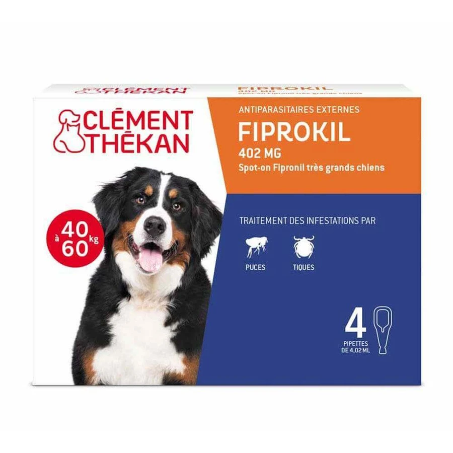 Clement-Thekan Fiprokil Anti-Puces Anti-Tiques Très Grands Chiens 40-60kg 4.02ml x 4 pipettes: цены и характеристики