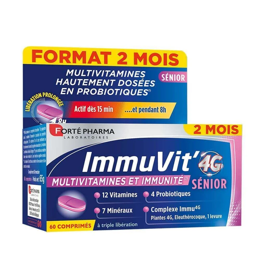 Forté Pharma Immuvit 4G Senior Vitamins and Minerals a croquer 60 таблеток: цены и характеристики