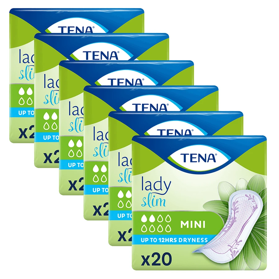 Набор Tena Lady Slim, урологические стельки, мини, 6 x 20 шт.: цены и характеристики