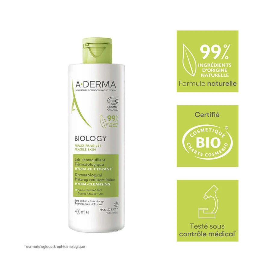 A-Derma Biology Органическое увлажняющее очищающее молочко 400 мл: цены и характеристики