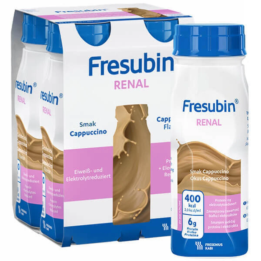 Fresubin Renal, питательный препарат, со вкусом капучино, 4 x 200 мл: цены и характеристики