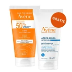 Avene Sun, крем для лица, сухая и чувствительная кожа, SPF 50+, 50 мл + лосьон после загара, для взрослых и детей от 2 лет, 50 мл бесплатно: цены и характеристики