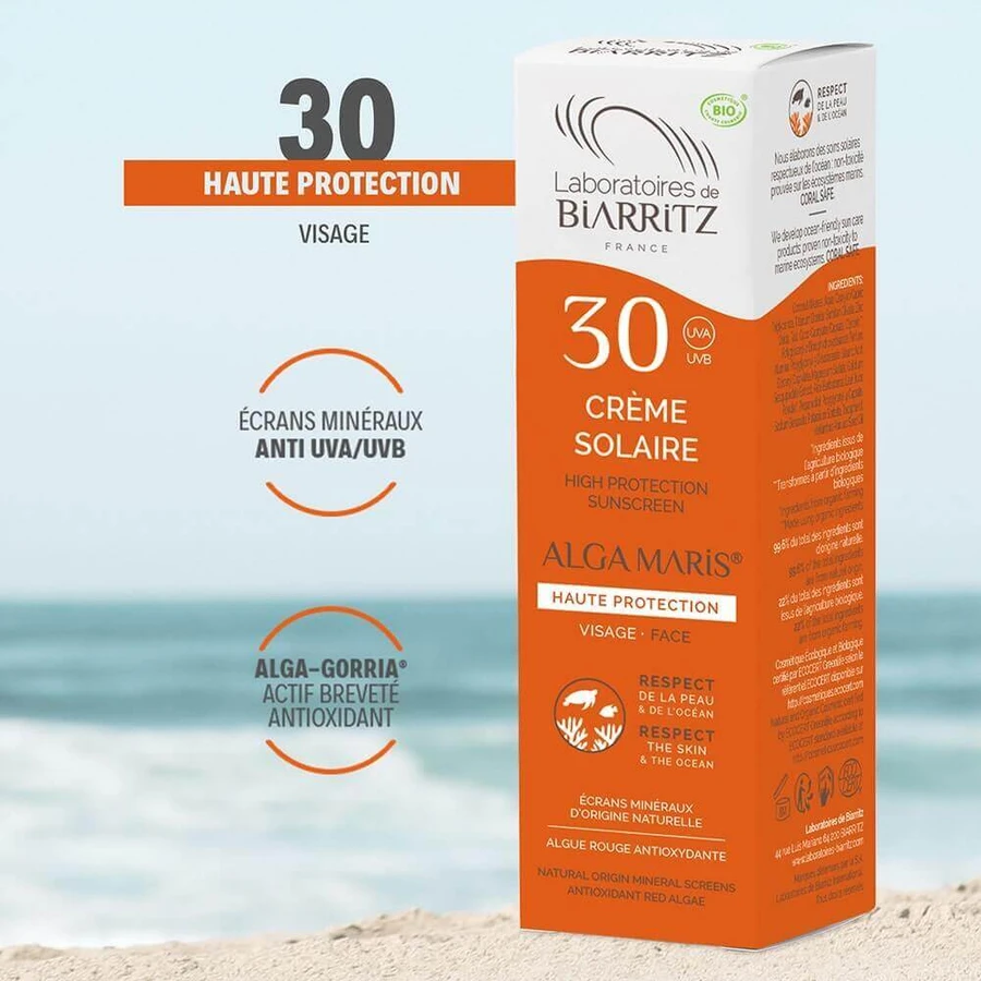 Laboratoires De Biarritz Sun Products Солнцезащитное средство для лица SPF30 Bio 50 мл: цены и характеристики