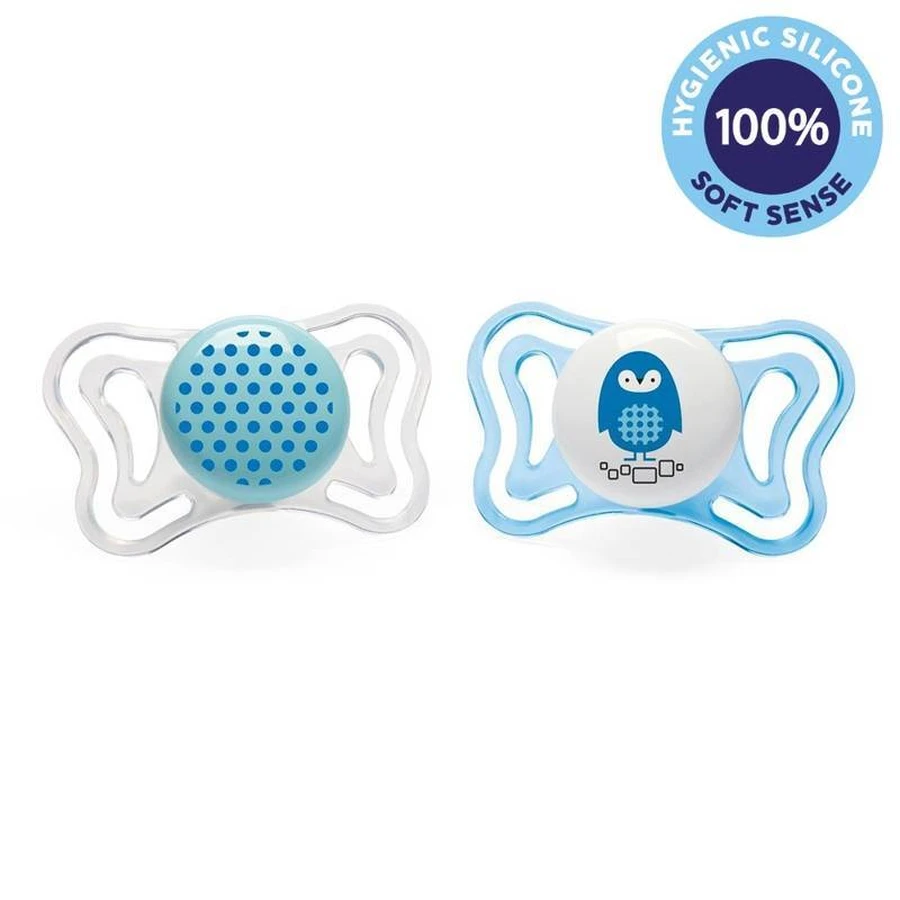 CHICCO Physio Light силиконовая пустышка для мальчика - точки/тыква 2 шт, 2-6 м+ 1×2 шт, ортодонтическая пустышка: цены и характеристики