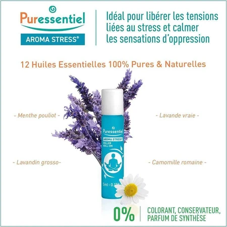 Puressentiel Aroma Stress Roller с 12 эфирными маслами 5 мл: цены и характеристики
