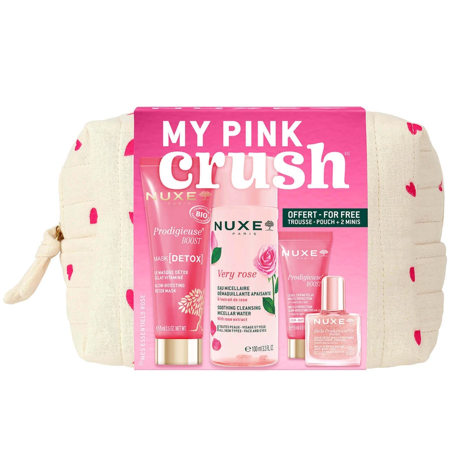 Набор Nuxe My Pink Crush, маска, 75 мл + мицеллярная вода, 100 мл + крем, 15 мл + сухое масло Or Florale, 10 мл + косметичка: цены и характеристики