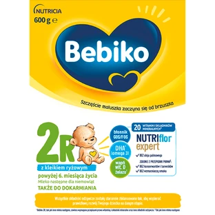 Набор Bebiko 2R Nutriflor Expert, последующее молоко с рисовой кашей, старше 6 месяцев, 2 x 600 г