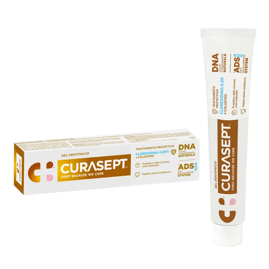 Curasept ADS DNA 720 Protective, зубна паста з хлоргексидином 0,2% та молозивом, 75 мл: ціни та характеристики