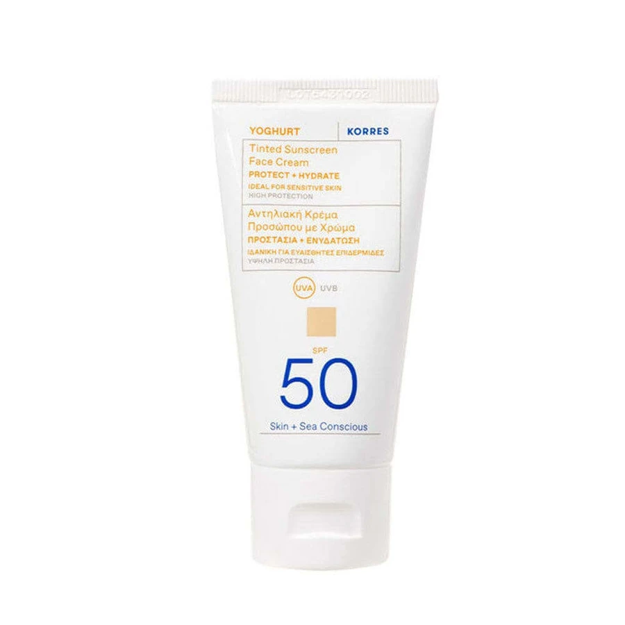 Korres Йогуртовый тонирующий солнцезащитный крем для лица SPF50 50 мл: цены и характеристики