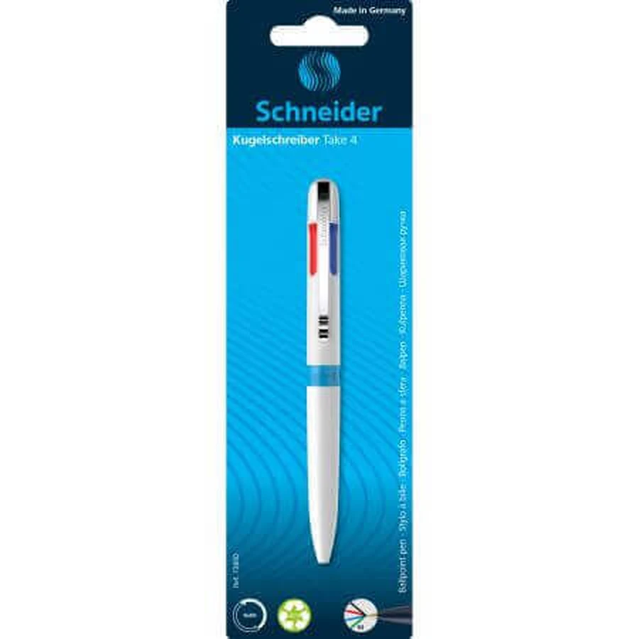 Четырехцветная шариковая ручка Take 4, White, Schneider, Schneider: цены и характеристики