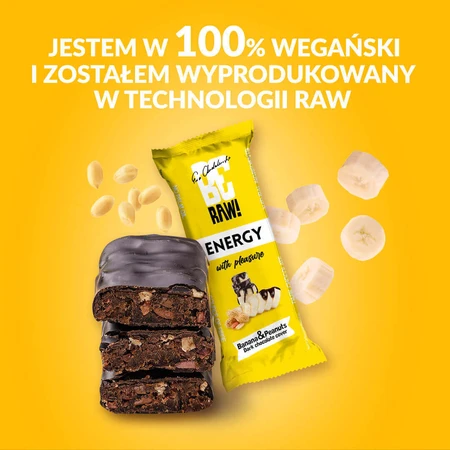 BeRAW! Energy, енергетичний батончик, банан, арахіс, 40 г: ціни та характеристики