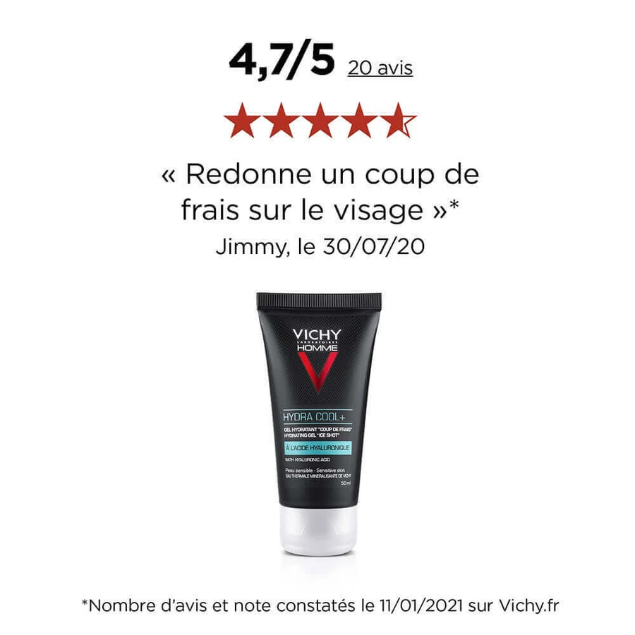 Зволожуючий гель для обличчя Vichy Men's Ice Effect Hydra Cool+ 50 мл: ціни та характеристики