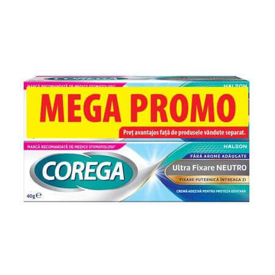 Упаковка Крем для клею для зубних протезів, Neutro Corega, 2 х 40 г, Haleon: ціни та характеристики