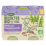 Blédina Les Recoltes Organic Baby Night Petit Pois Champignons Riz Bio 2х200г С 8 месяцев Bledina