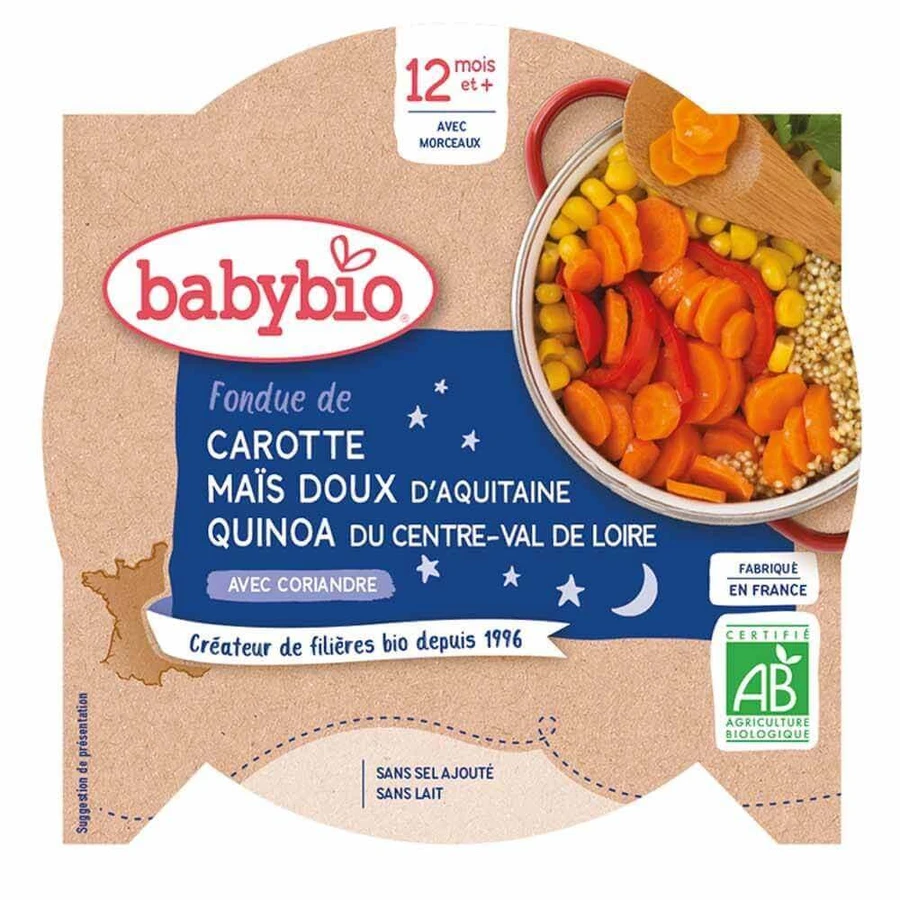 Babybio Ночное меню с органическими кусочками 12 месяцев 230 г: цены и характеристики