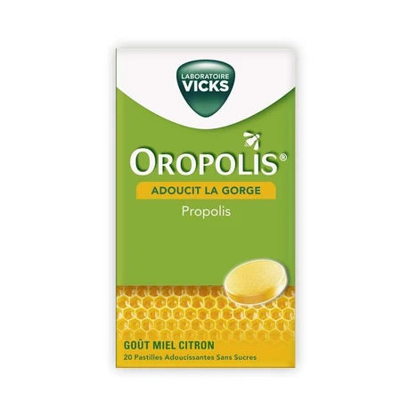 Vicks Oropolis Прополис Мед и Лимон 20 успокаивающих горло пастилок: цены и характеристики