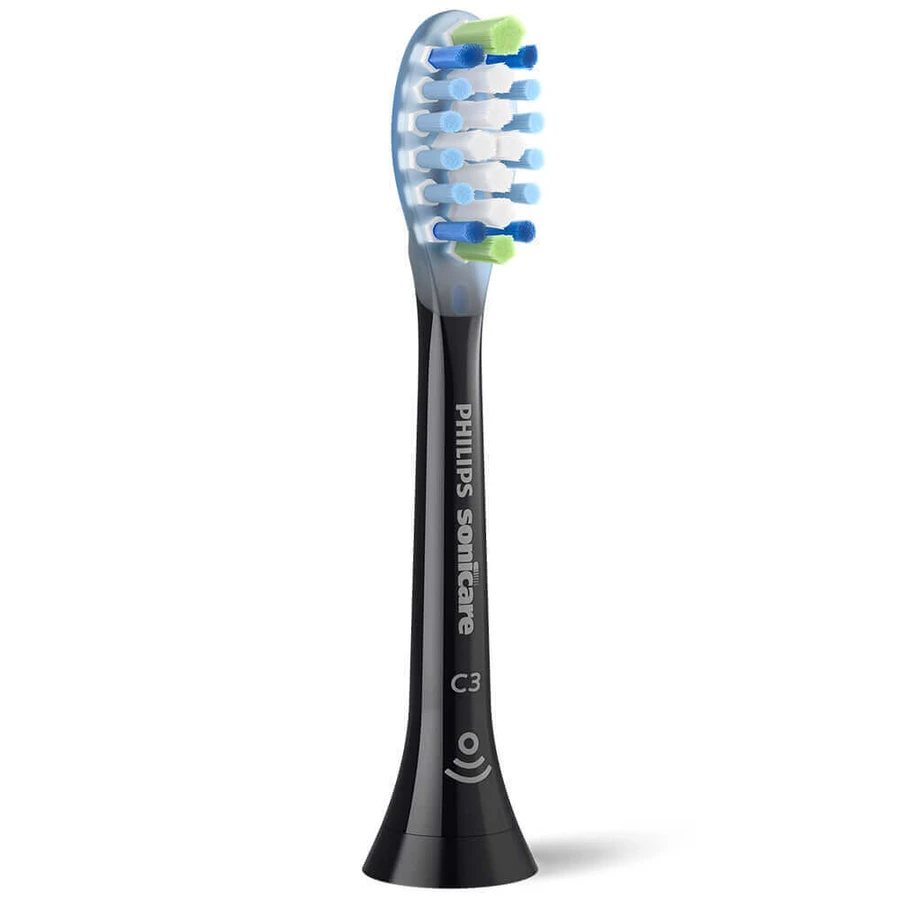 Philips, сменные насадки для звуковой зубной щетки Sonicare C3 Premium Plaque Defence, черные, 2 штуки: цены и характеристики