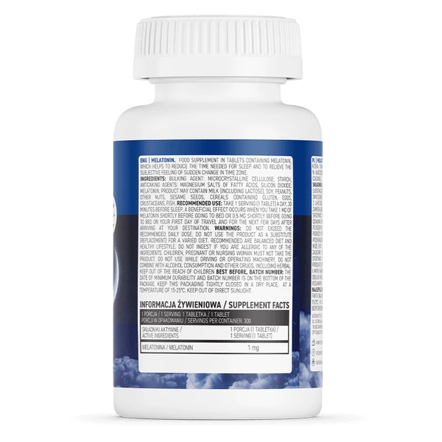 OstroVit Melatonin, мелатонін 1 мг, 300 таблеток: ціни та характеристики