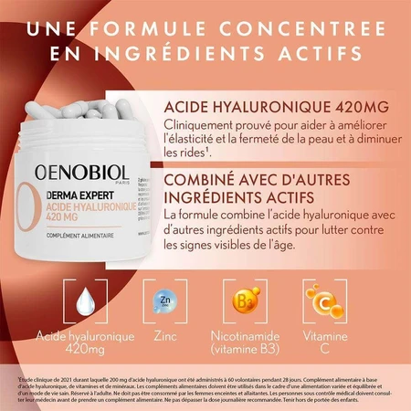 Oenobiol Derma Expert Гіалуронова кислота проти вікових зморшок 60 капсул: ціни та характеристики