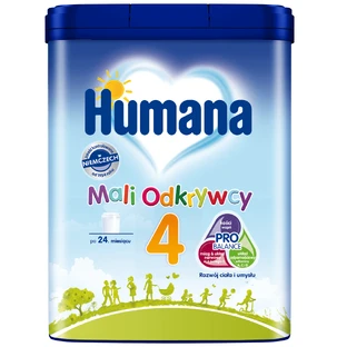 Humana 4 Little Explorers, сухой молочный напиток с обезжиренным молоком и растительными маслами, после 24 месяцев, 650 г
