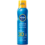 Набор Nivea Sun Protect & Dry Touch, солнцезащитный лосьон-спрей, SPF 30, 200 мл + сыворотка для лица 2-в-1, SPF 50+, 30 мл + пляжное полотенце в подарок