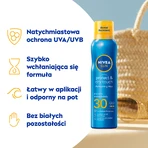 Nivea Sun Protect & Dry Touch Set, Сонцезахисний лосьйон-спрей, SPF 30, 200 мл + Сироватка для обличчя 2-в-1, SPF 50+, 30 мл + пляжний рушник безкоштовно: ціни та характеристики
