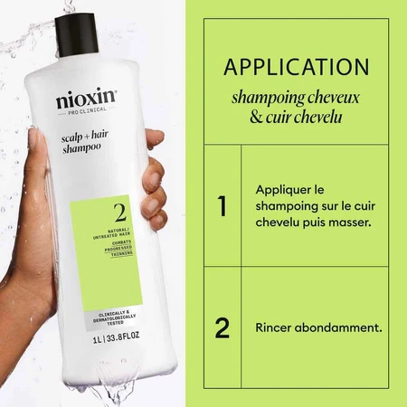 Nioxin System 2 Шампунь против естественного и прогрессирующего выпадения волос 1 л: цены и характеристики