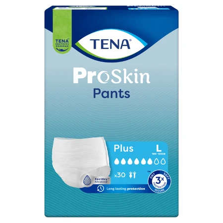 Комплект Tena Pants ProSkin, впитывающие трусы, размер L, 100-135 см, Plus, 2 x 30 шт.: цены и характеристики