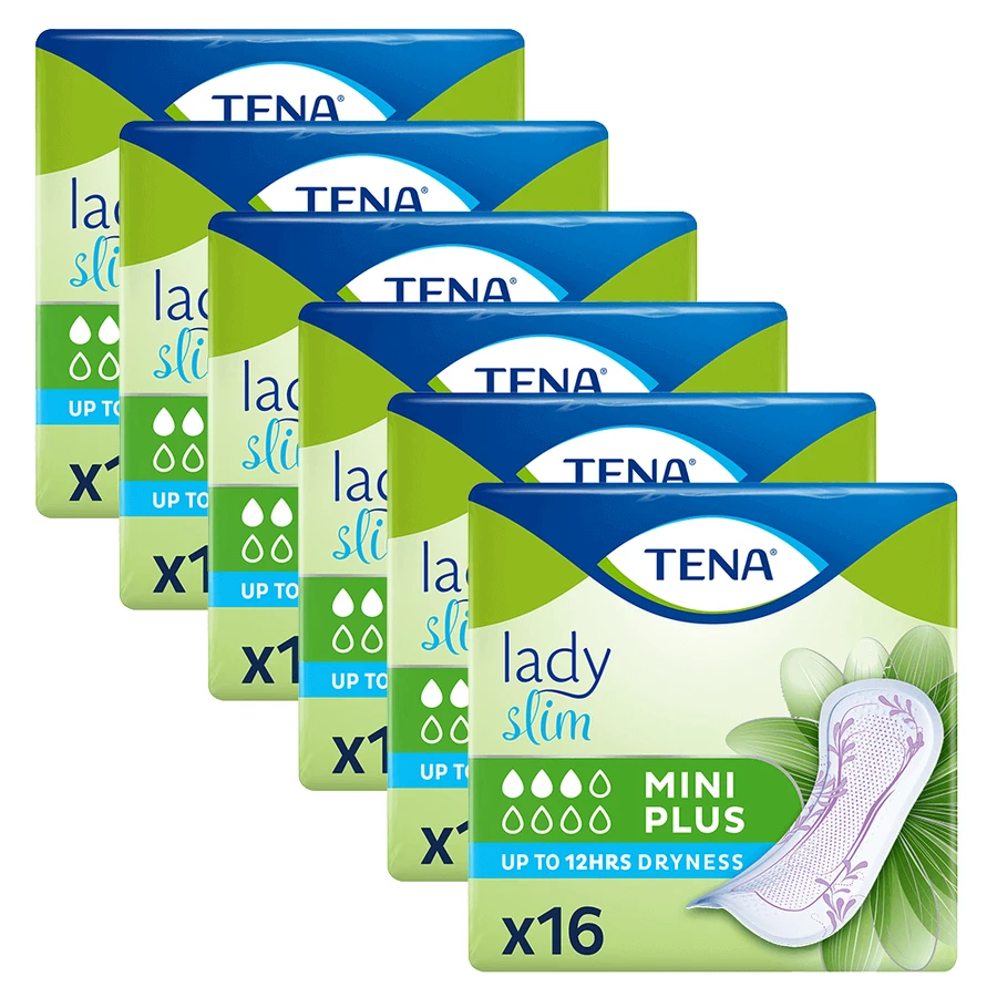 Набір Tena Lady Slim, спеціалізовані гігієнічні рушники, Mini Plus, 6 x 16 шт.: ціни та характеристики