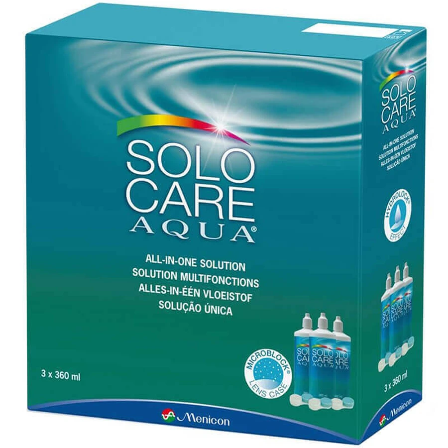 Solo Care Agua, розчин для лінз, 3 x 360 мл: ціни та характеристики