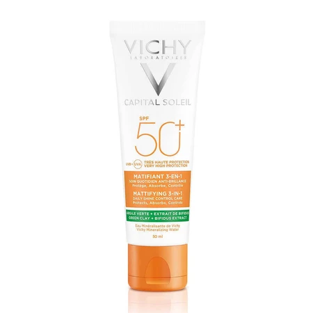 Vichy Capital Soleil Mattifying Sun Cream 3 In1 Green Clay Spf50+ 50ml: цены и характеристики