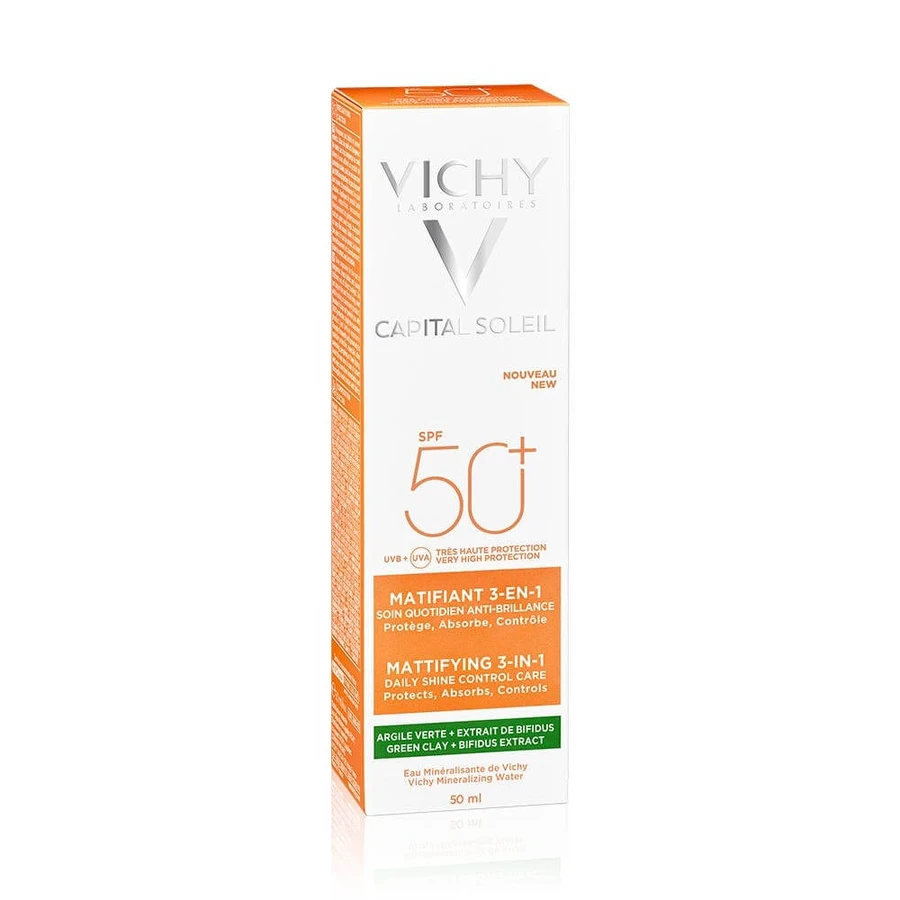 Vichy Capital Soleil Mattifying Sun Cream 3 In1 Green Clay Spf50+ 50ml: цены и характеристики