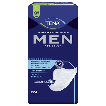 Набір Tena Men Active Fit, tălpi anatomice pentru bărbați, Nivel 1, 2 x 24 bucăți: ціни та характеристики