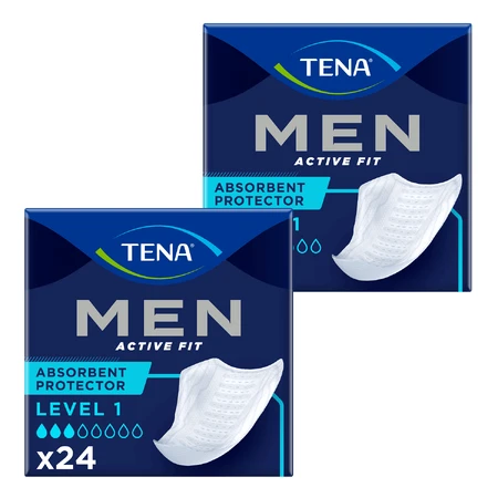 Набір Tena Men Active Fit, tălpi anatomice pentru bărbați, Nivel 1, 2 x 24 bucăți: ціни та характеристики