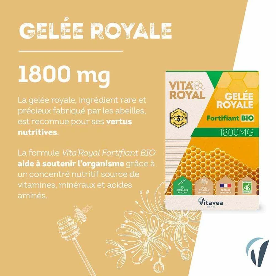 Vitavea Santé Vita'Royal Organic Royal Jelly Fortifiant 10 ампул: цены и характеристики