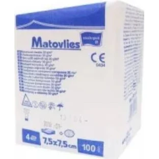 Нетканые тампоны, нестерильные, 4 слоя, Matovlies, 7,5x7,5 см, 30 г, 100 шт.