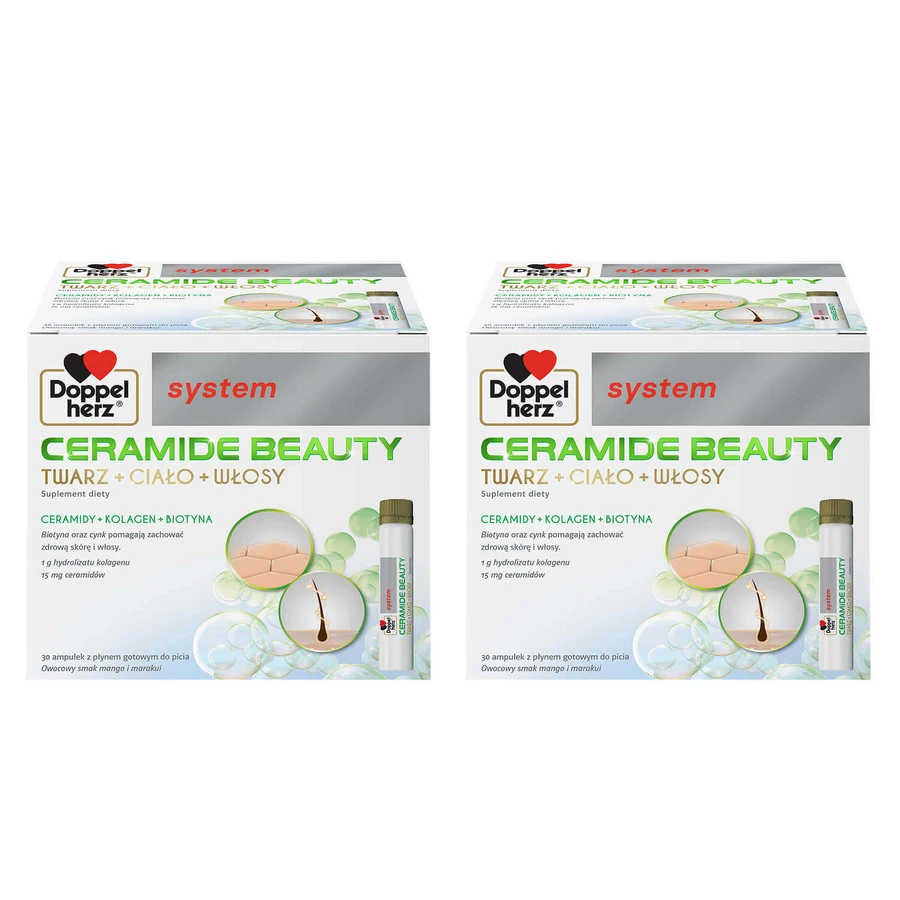 Набір Doppelherz System Ceramide Beauty, аромат манго та маракуї, 2 x 30 ампул: ціни та характеристики