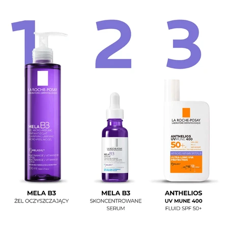 La Roche-Posay Anthelios UVMUNE400, флюїд проти пігментації з меласилом, SPF 50+, 50 мл + косметичка безкоштовно: ціни та характеристики