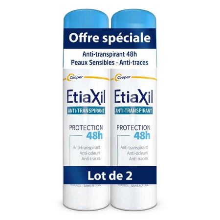 Дезодорант-антиперспірант Etiaxil 48 год Захист пахв Помірне потовиділення Чутлива шкіра 2х150мл: ціни та характеристики